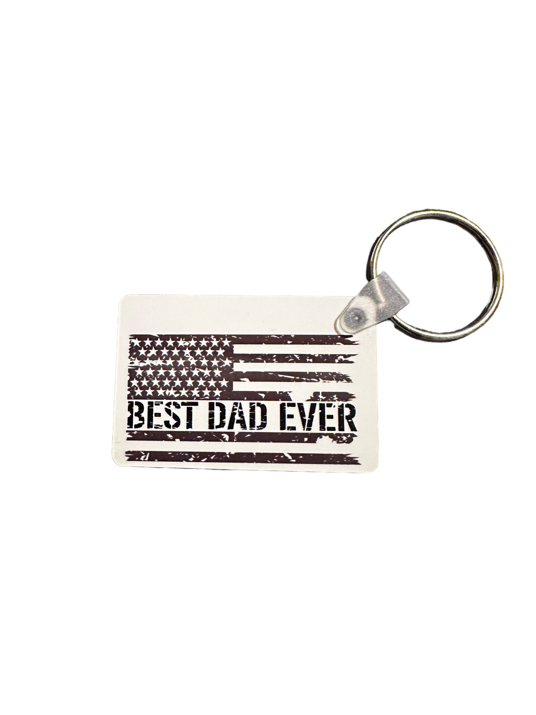 JenDore Hero Dad: Handcrafted 'Best Dad Ever' Flag Keychain