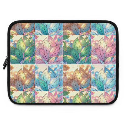 JenDore Pastel Leaves Blocks Laptop Sleeve