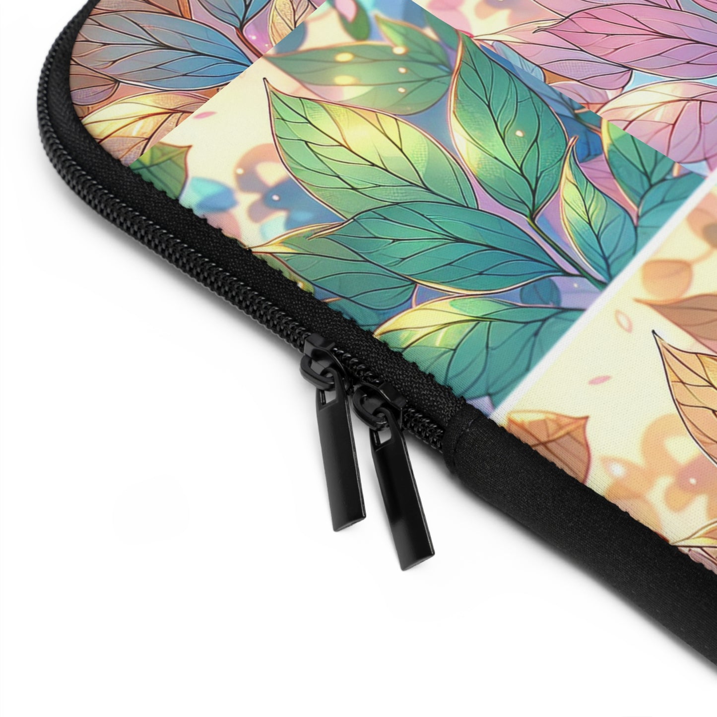 JenDore Pastel Leaves Blocks Laptop Sleeve