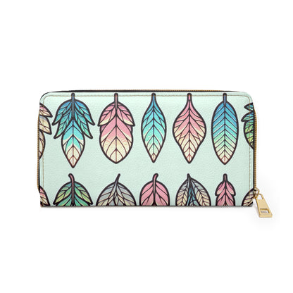 JenDore Pastel Fall Leaves Zipper Wallet