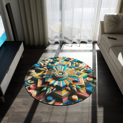 JenDore Colorful Round Rug