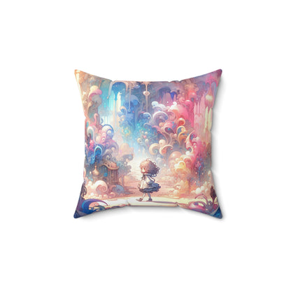 JenDore Dreamland Swirl Spun Polyester Square Pillow