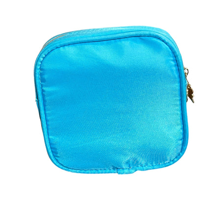 JenDore Blue Yellow Thunderbolt Makeup Bag with Clear Transparent Window - Travel Cosmetic Organizer