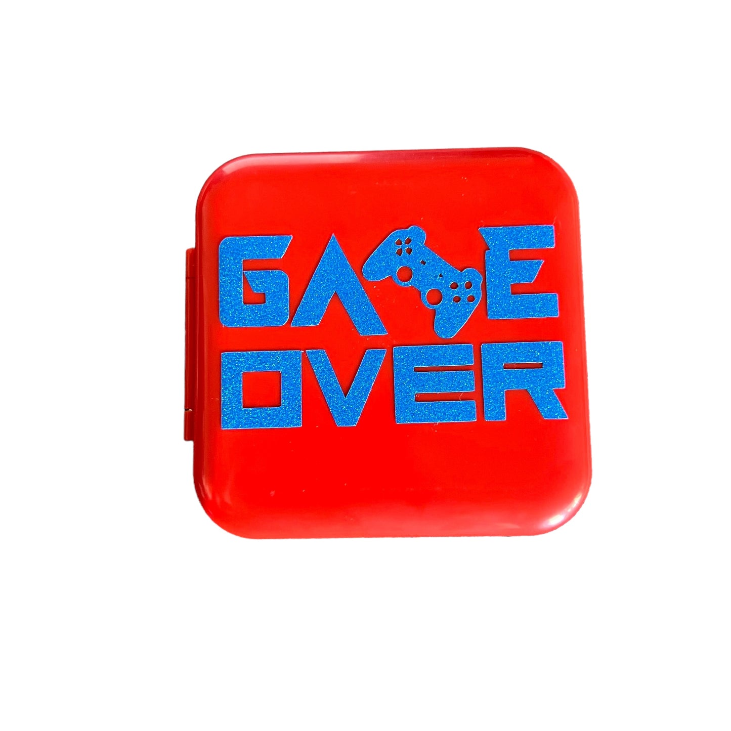 JenDore Blue Game Over 12 Slot Red Game Card Case for Nintendo Switch Cartridges