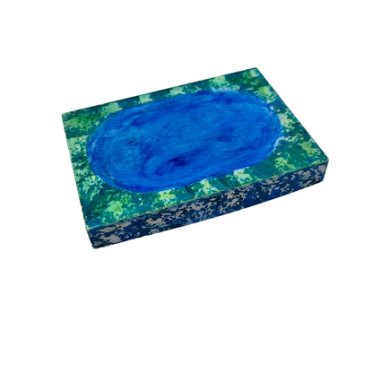 JenDore Handmade Blue Green Ceramic Soap Dish