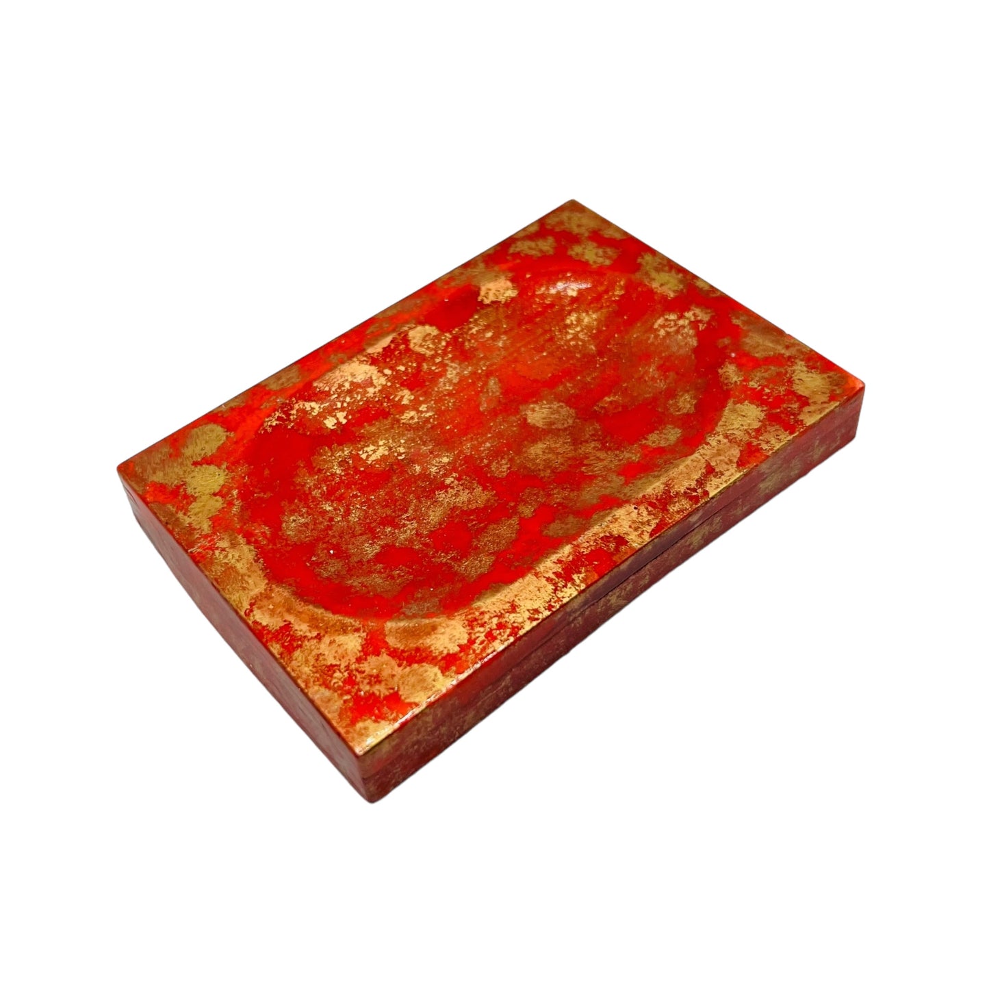 JenDore Handmade Red Gold Ceramic Soap Dish