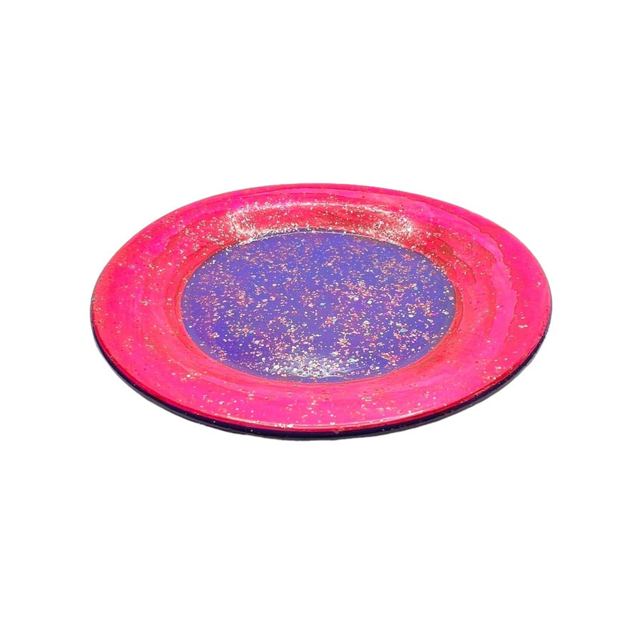 JenDore Handmade Majestic Glitter Vanity Plate – Pink, Purple & Gold