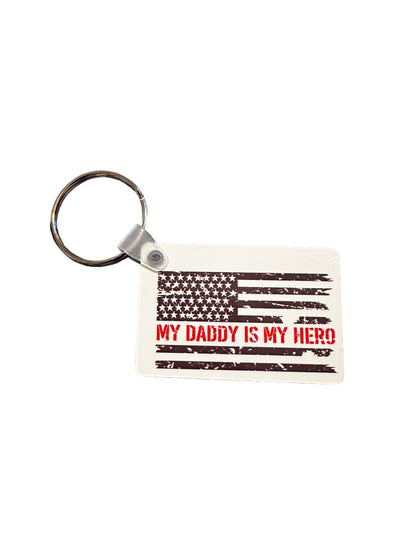 JenDore Hero Dad: Handcrafted 'Best Dad Ever' Flag Keychain