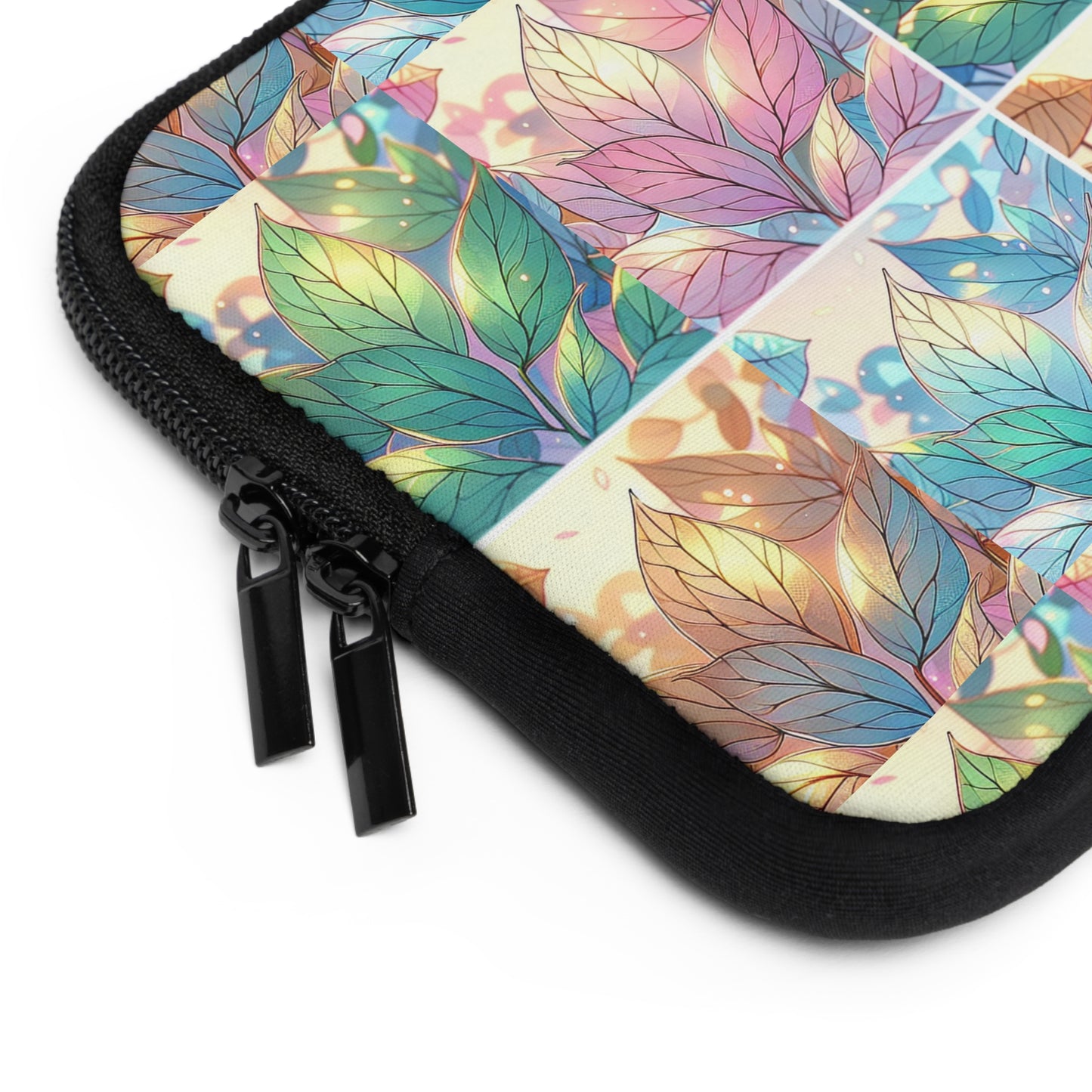 JenDore Pastel Leaves Blocks Laptop Sleeve