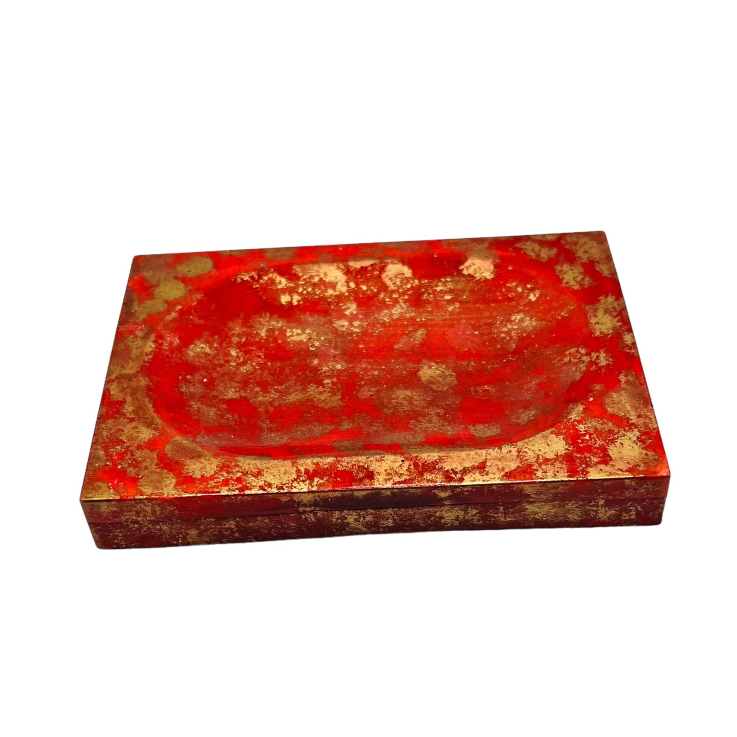 JenDore Handmade Red Gold Ceramic Soap Dish