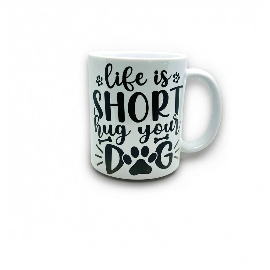 JenDore Drink Coffee and Pet My Dog 12 oz. Ceramic Mug