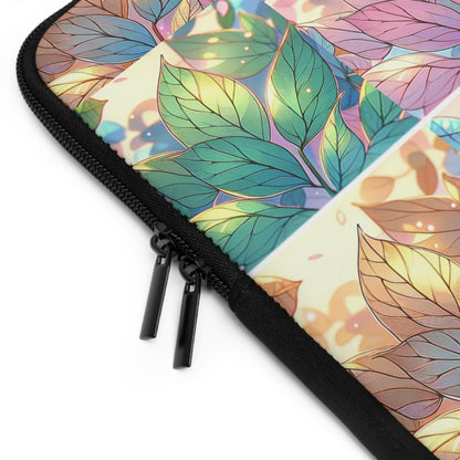 JenDore Pastel Leaves Blocks Laptop Sleeve