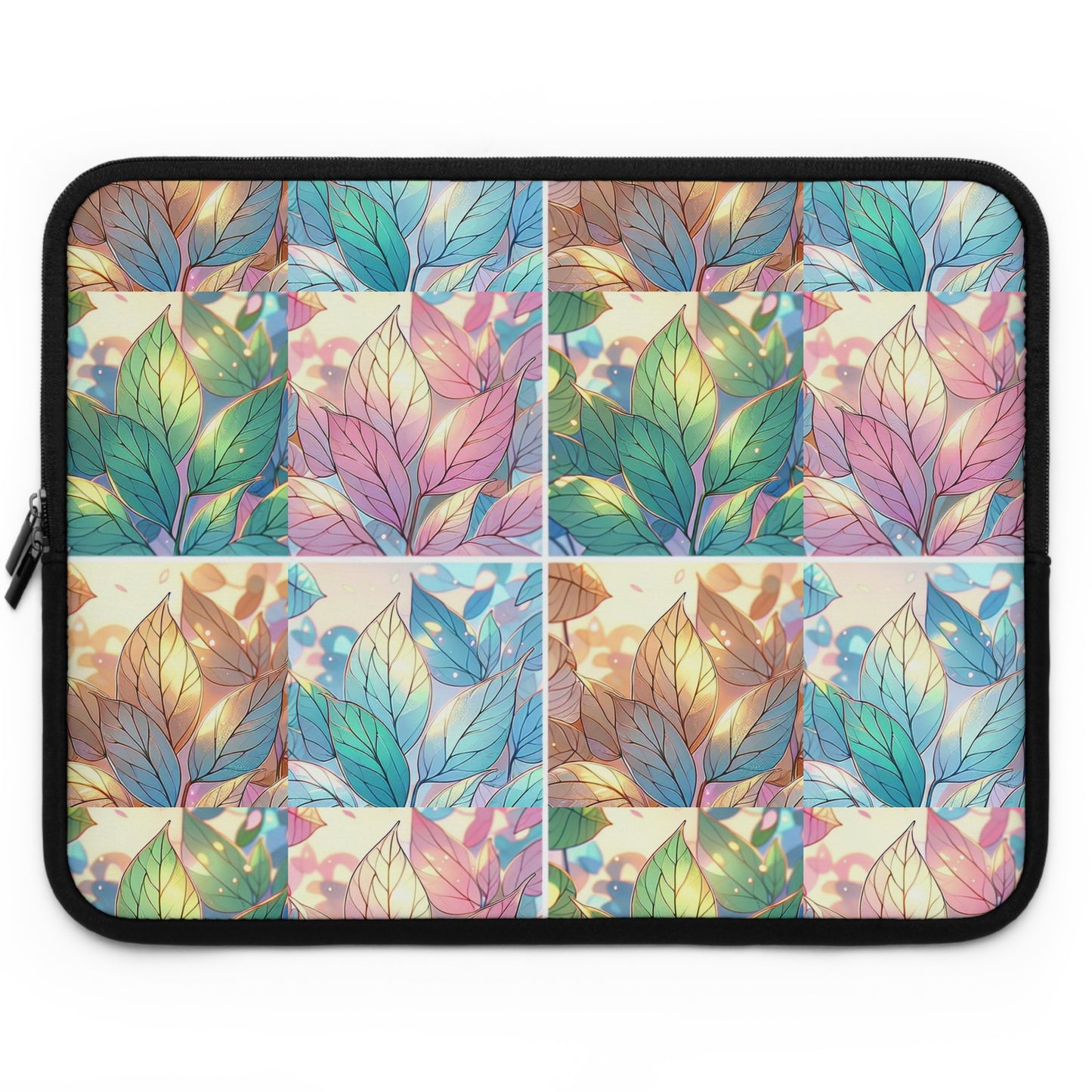 JenDore Pastel Leaves Blocks Laptop Sleeve