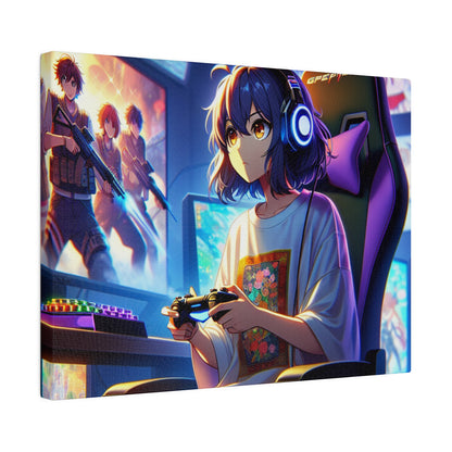 JenDore Anime Gamer Girl Matte Canvas, Stretched, 0.75"