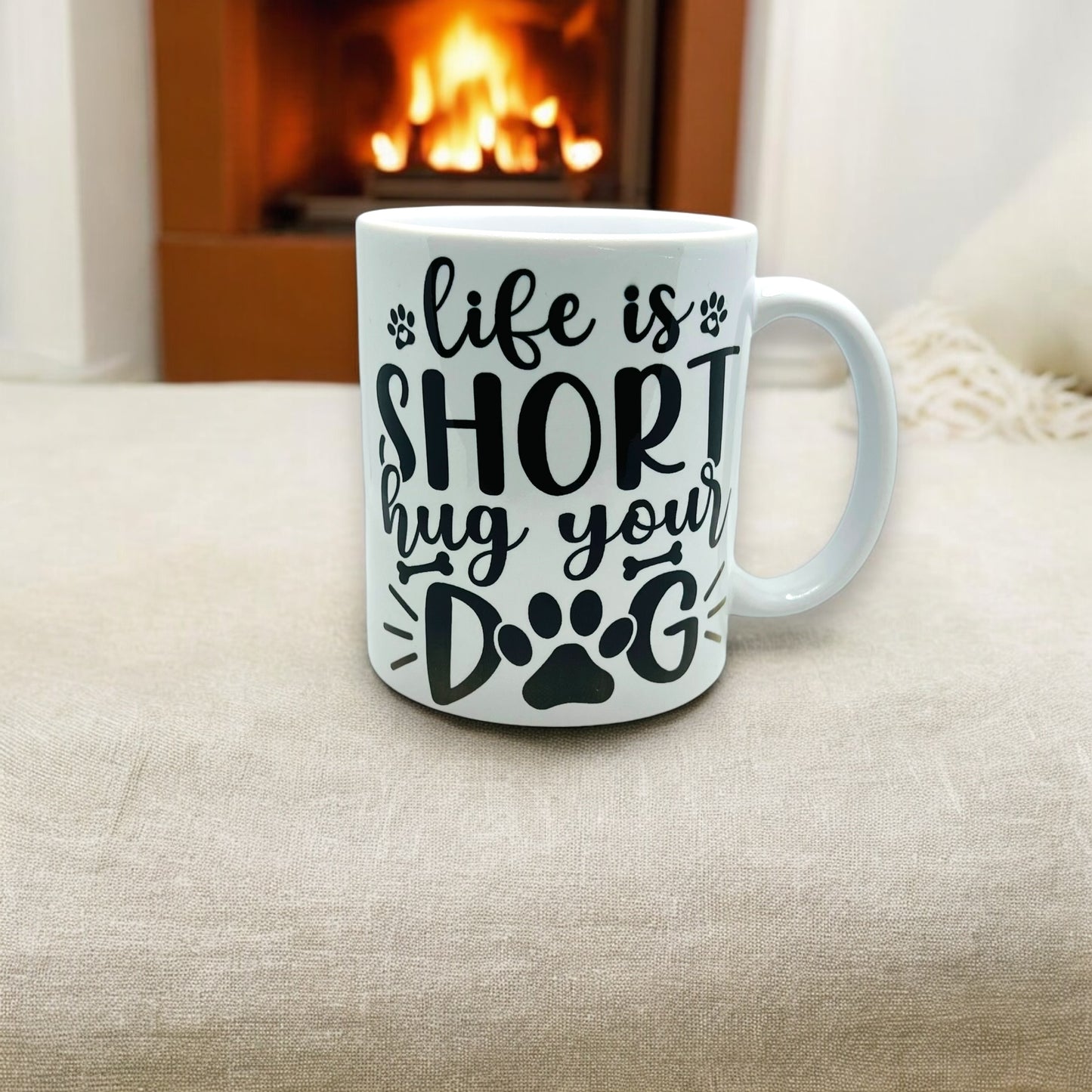 JenDore Drink Coffee and Pet My Dog 12 oz. Ceramic Mug