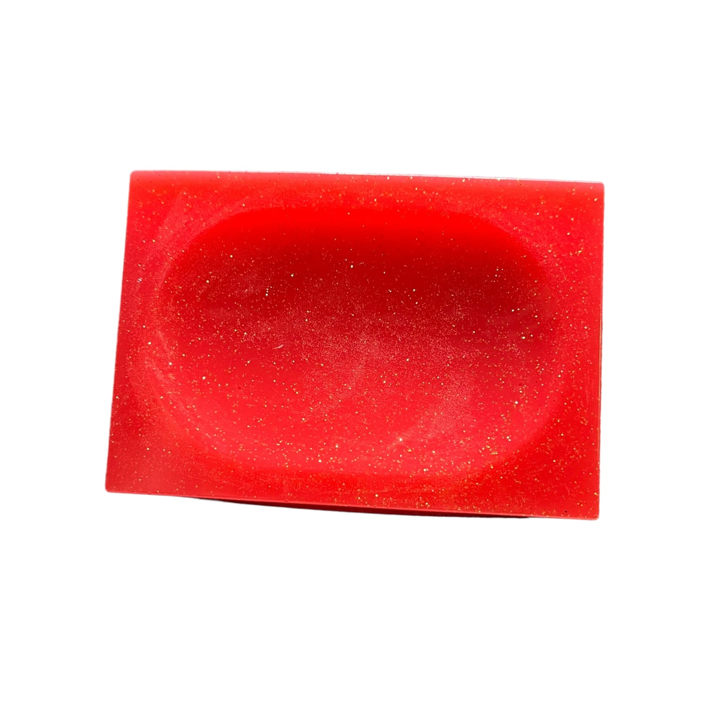 JenDore Handmade Red Glitter Gold Resin Soap Dish