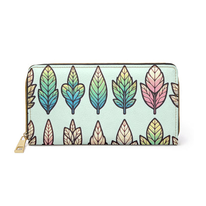 JenDore Pastel Fall Leaves Zipper Wallet