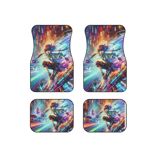 JenDore Anime Racing Girl Car Mats (Set of 4)