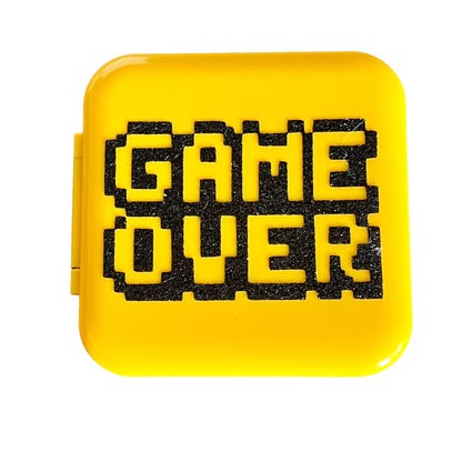 Étui de carte de jeu jaune JenDore Black Game Over 12 emplacements pour cartouches Nintendo Switch