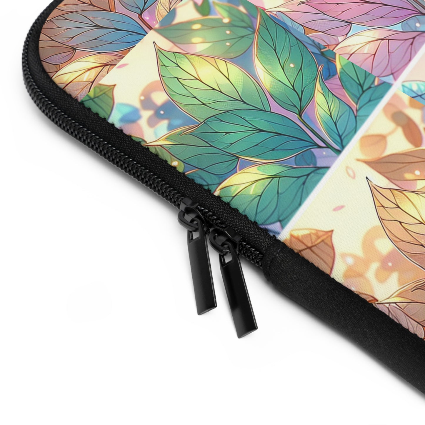 JenDore Pastel Leaves Blocks Laptop Sleeve