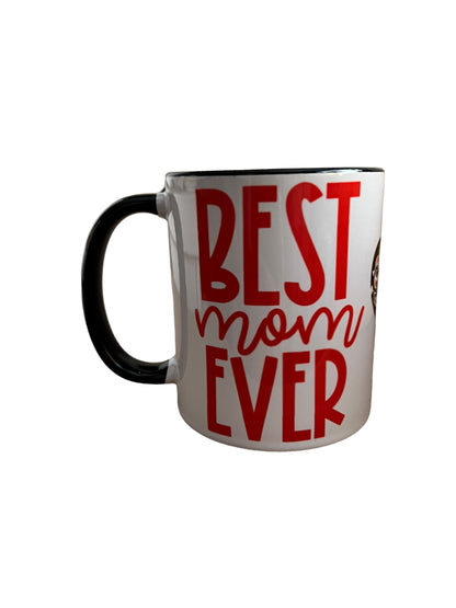 JenDore Best Mom Ever 12 oz. Black and White Ceramic Mug