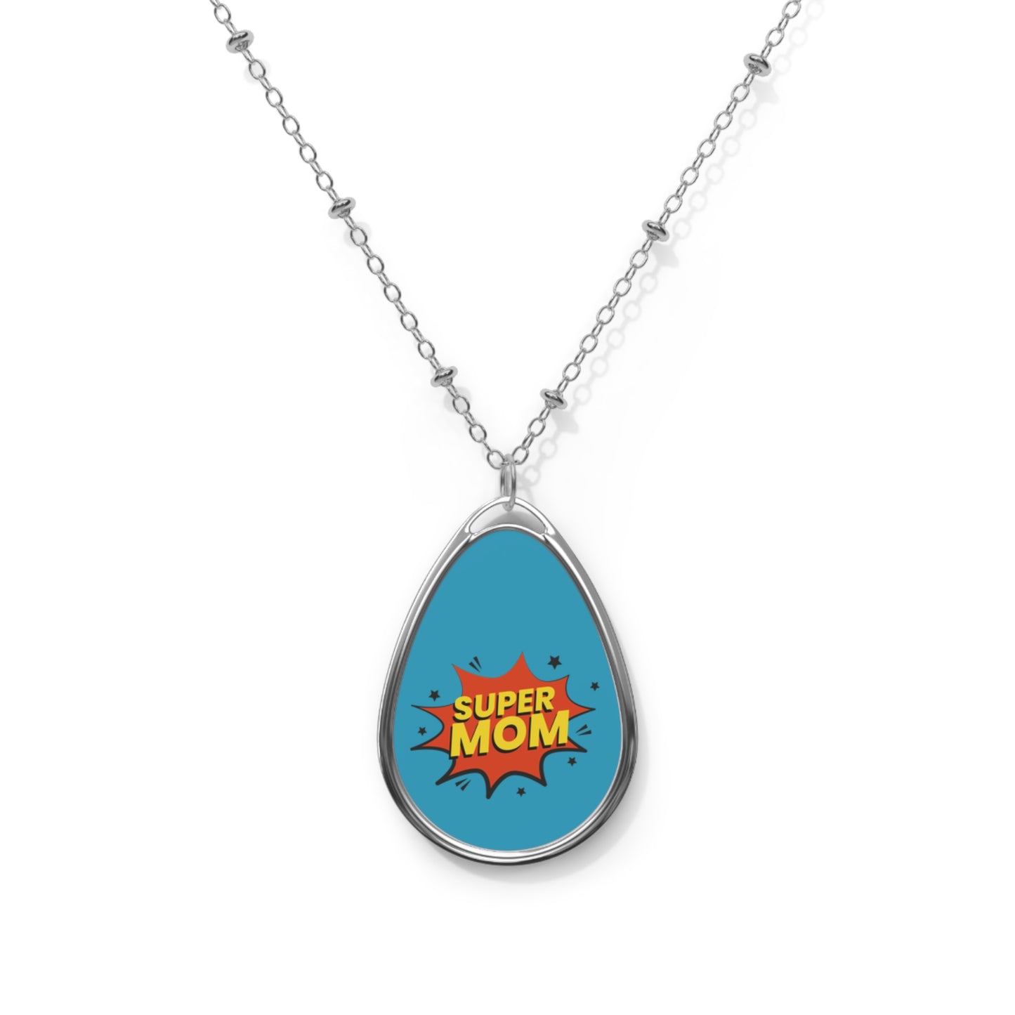 JenDore Super Mom Hero Oval Necklace