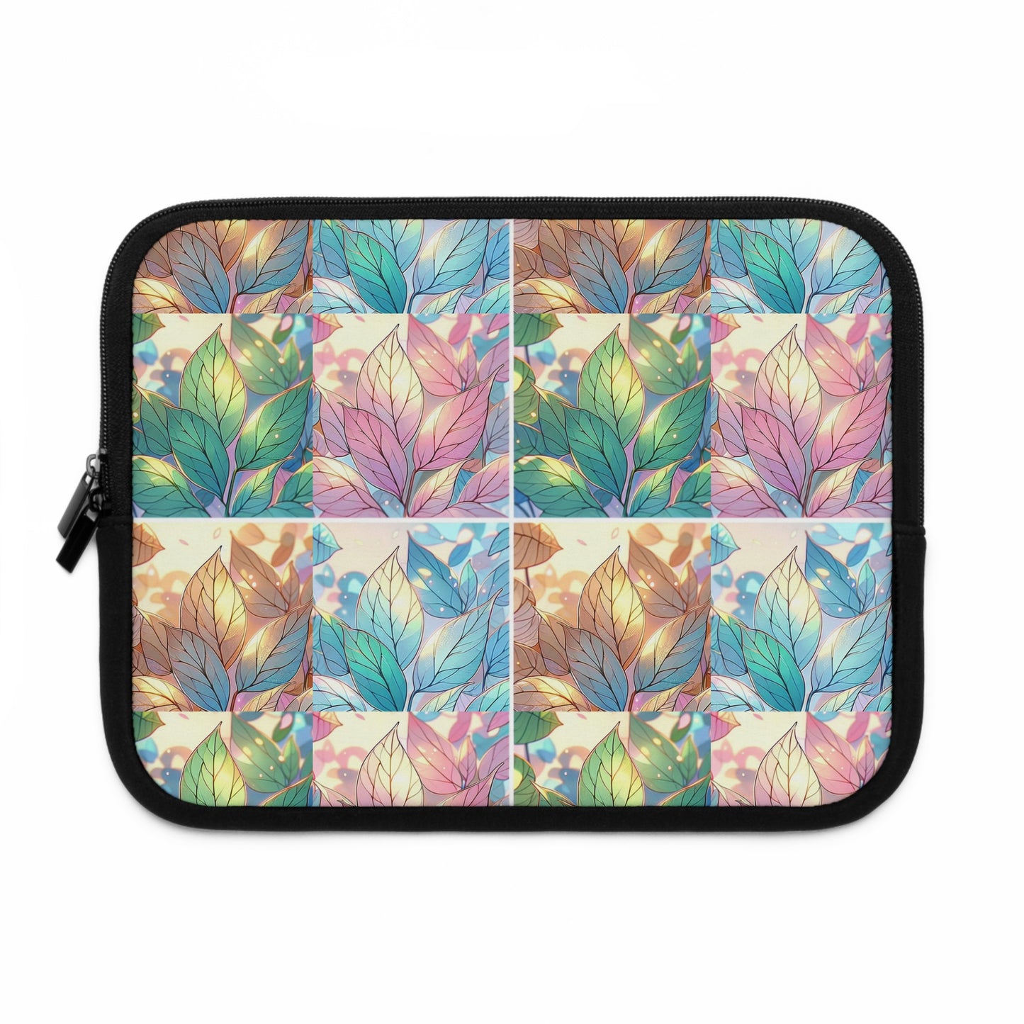 JenDore Pastel Leaves Blocks Laptop Sleeve