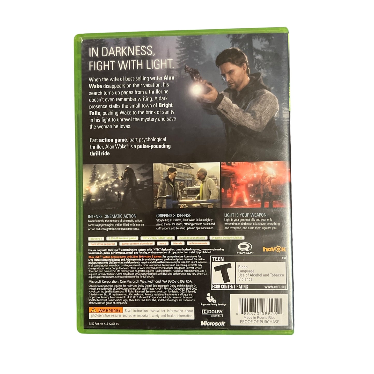 Used Alan Wake Xbox 360 Game with Case | Preowned at JenDore