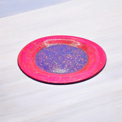 JenDore Handmade Majestic Glitter Vanity Plate – Pink, Purple & Gold