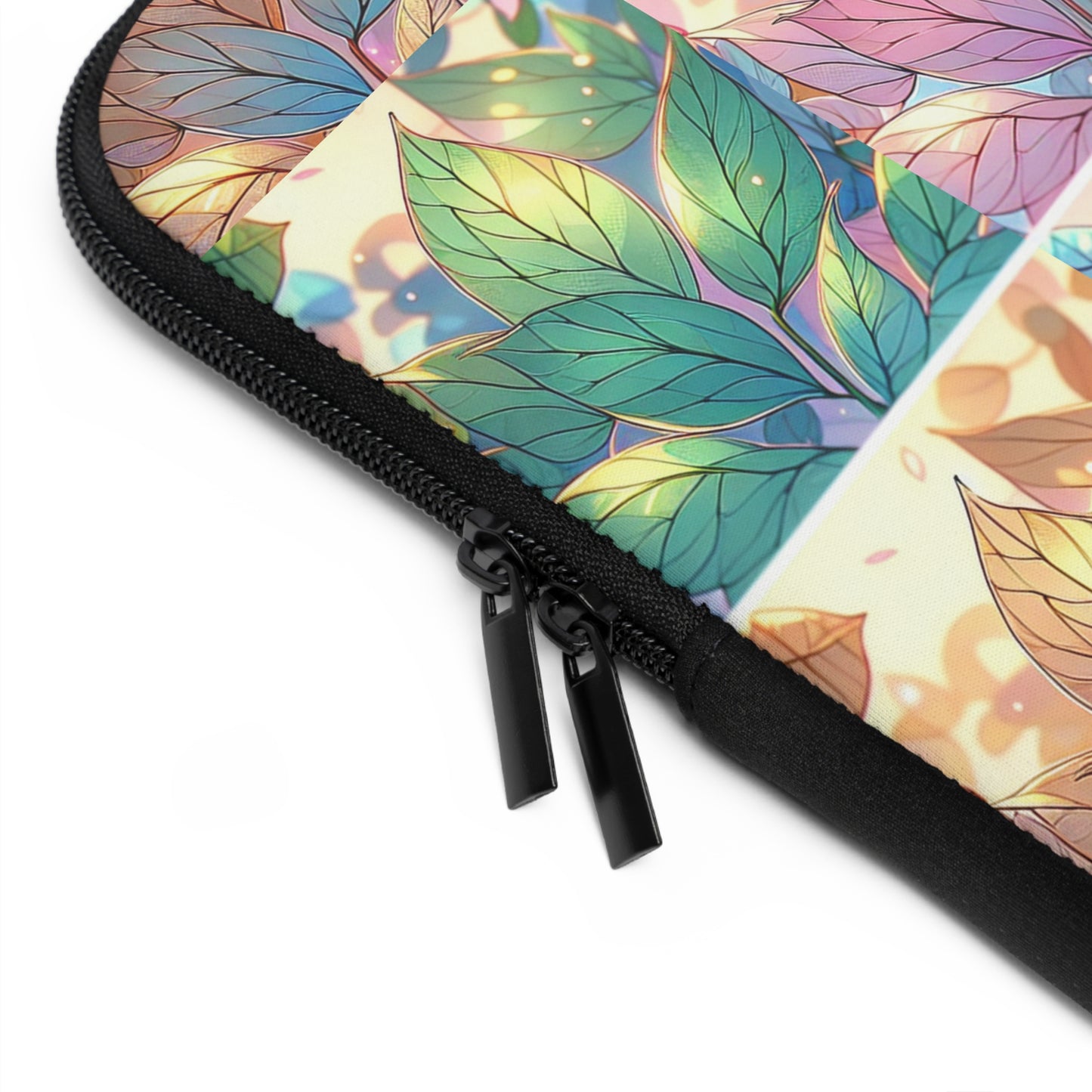 JenDore Pastel Leaves Blocks Laptop Sleeve