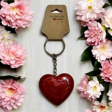 JenDore Handmade Red Heart Keychain