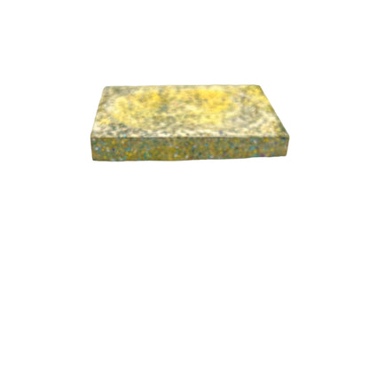 JenDore Handmade Yellow Glitter Multicolor Ceramic Soap Dish