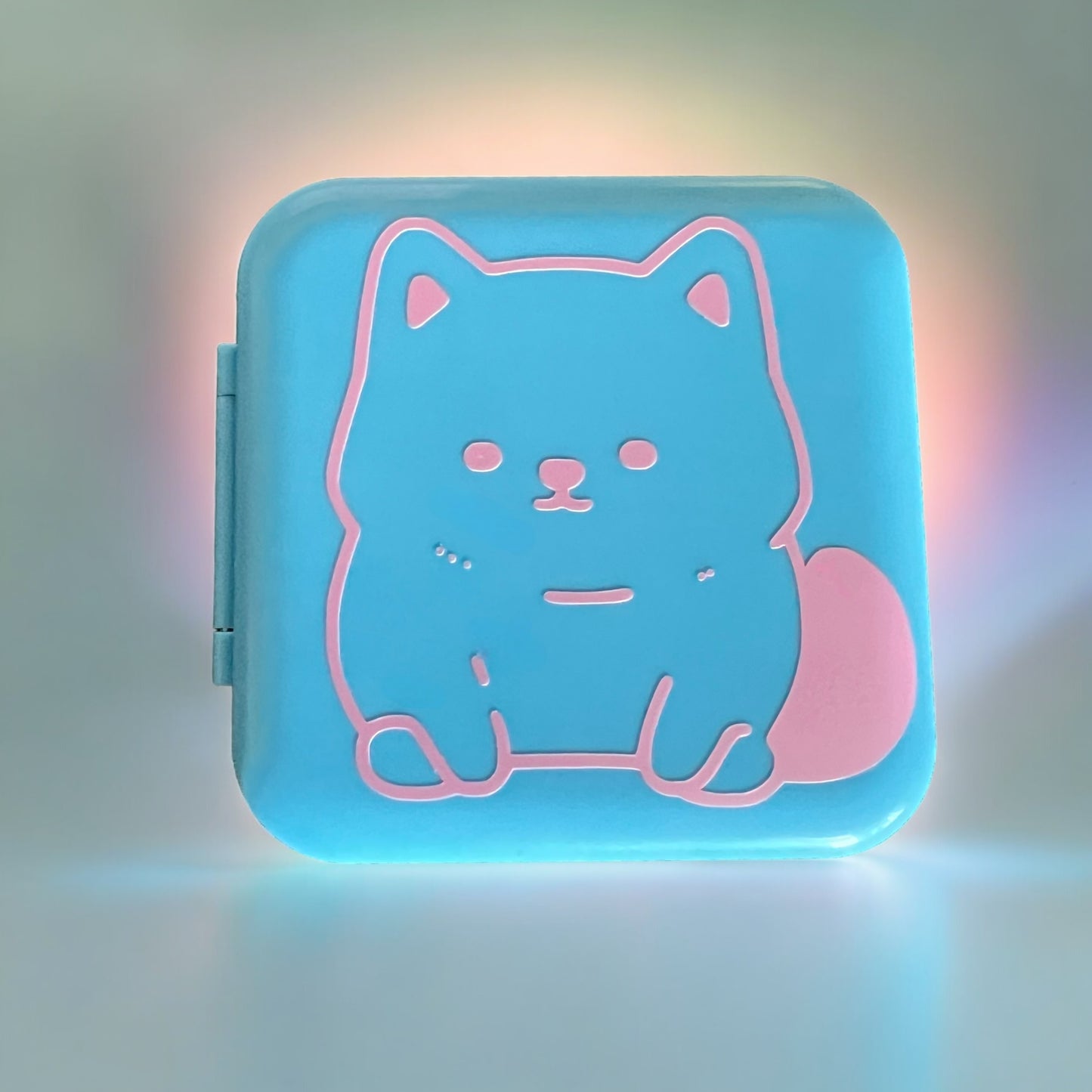 Étui pour cartes de jeu JenDore Pink Dog 12 emplacements bleu clair pour cartouches Nintendo Switch