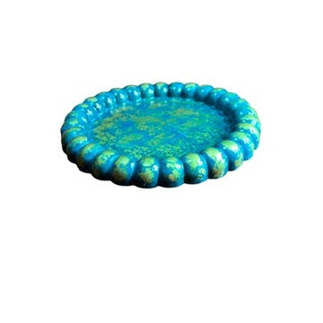 JenDore® Turquoise Bold & Colorful Hand-Inked Ceramic Tray