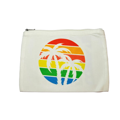 JenDore Tropical Beach 9"x 6" Linen Cosmetic Makeup Travel Bag