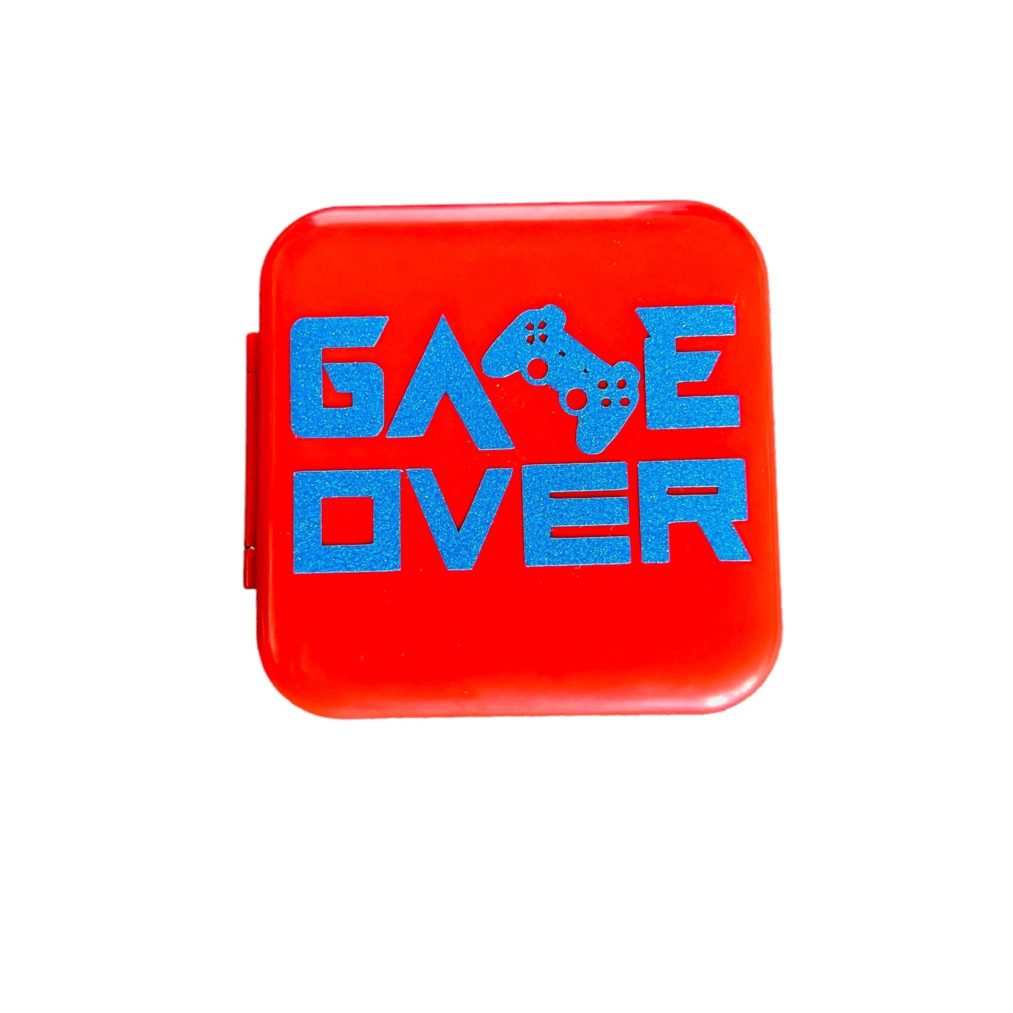 Étui pour cartes de jeu rouge JenDore Blue Game Over 12 emplacements pour cartouches Nintendo Switch