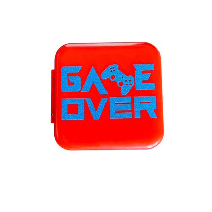 JenDore Blue Game Over 12 Slot Red Game Card Case for Nintendo Switch Cartridges