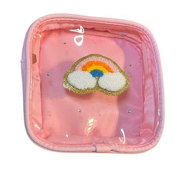 JenDore® Small Rainbow Clear Glam Travel Cosmetic Organizer