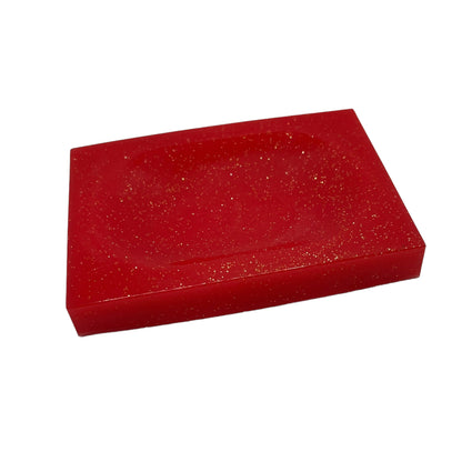 JenDore Handmade Red Glitter Gold Soap Dish