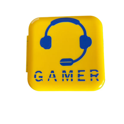 JenDore Gamer Headset  Game Card Case: 12 Slot Blue & Yellow Storage for Nintendo Switch Cartridges