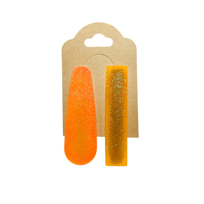 JenDore Hair Clips - Handmade Orange Sparkle (Set of 2)