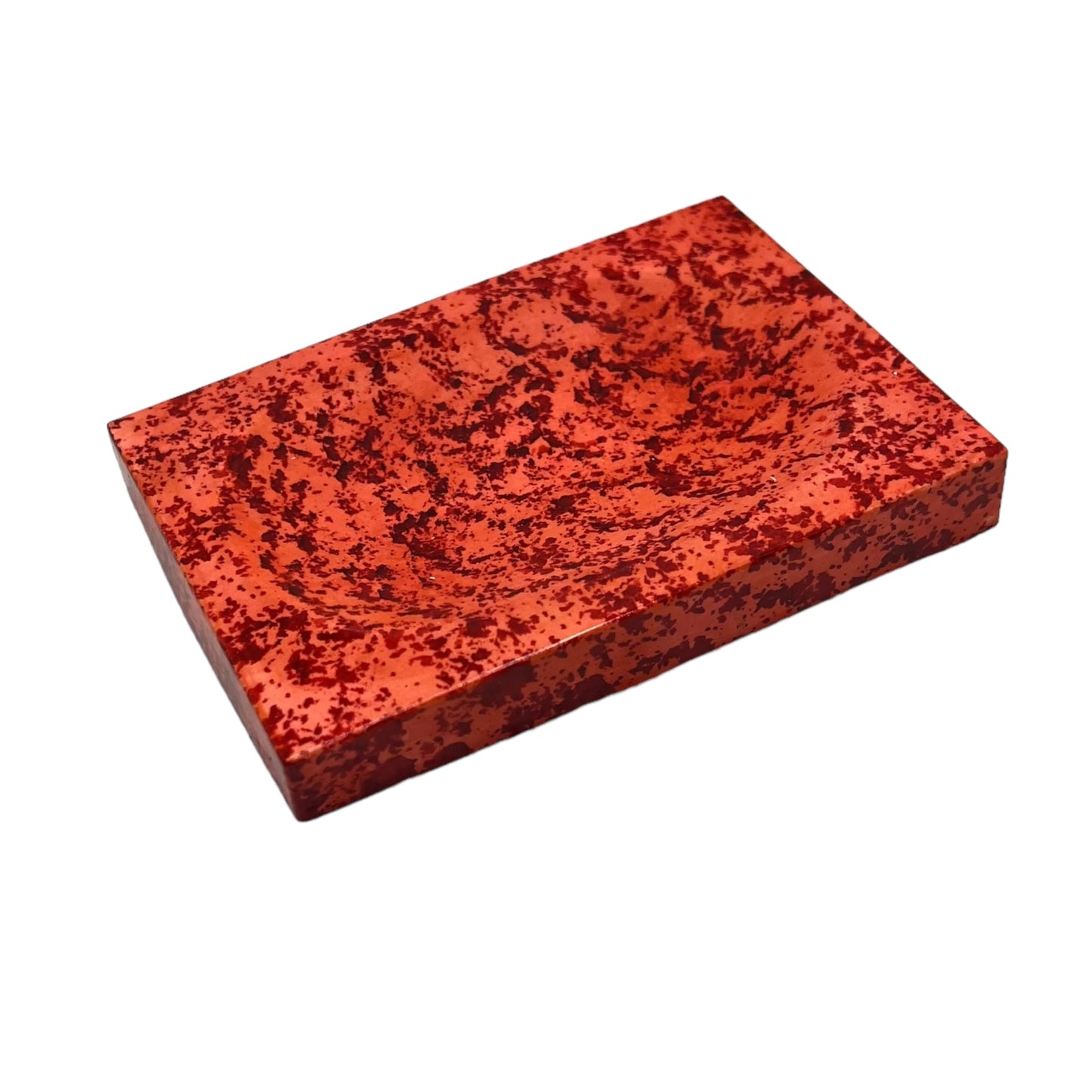 JenDore Handmade Red Orange Ceramic Soap Dish