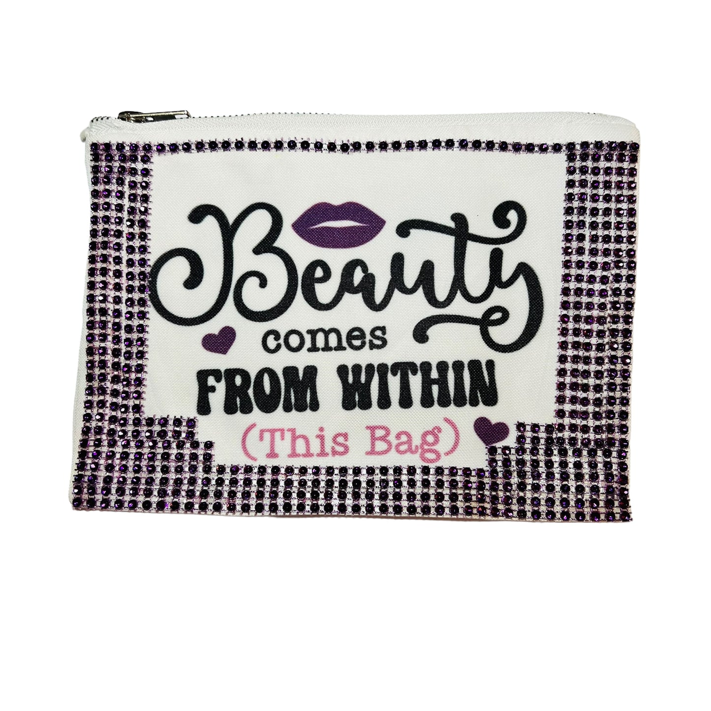 JenDore Beauty Comes From Within This Bag Cosmetic 9x6 in Makeup Travel Bag