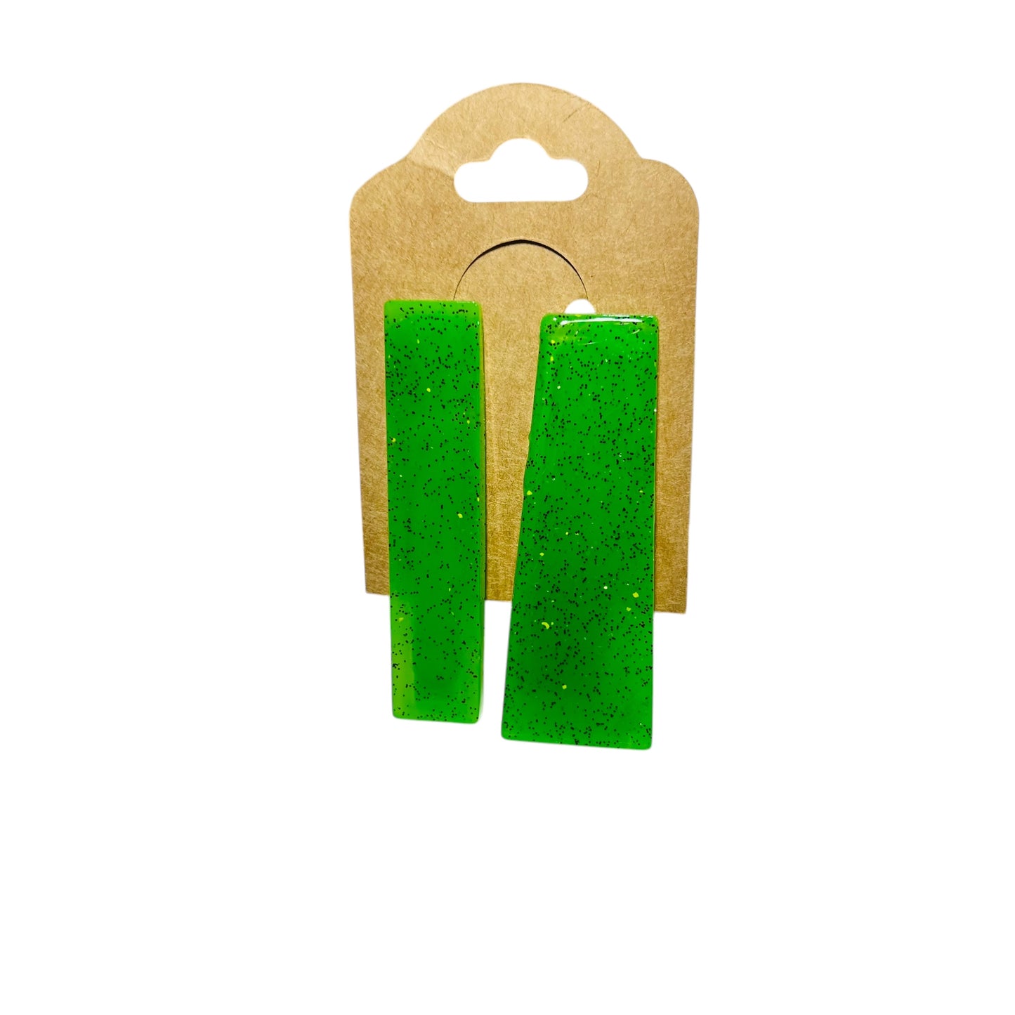 JenDore Hair Clips - Handmade Green (Set of 2)