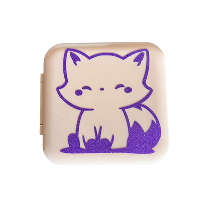 Étui pour cartes de jeu JenDore Purple Glitter Happy Fox 12 emplacements rose pour cartouches Nintendo Switch