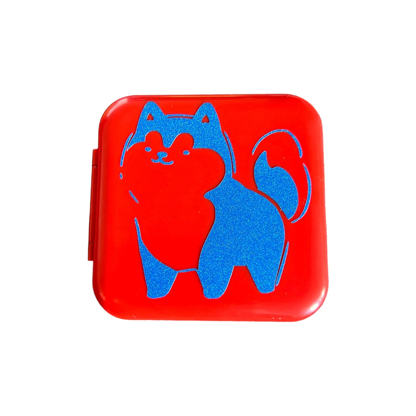 JenDore Glitter Blue Dog 12 Slot Red Game Card Case for Nintendo Switch Cartridges