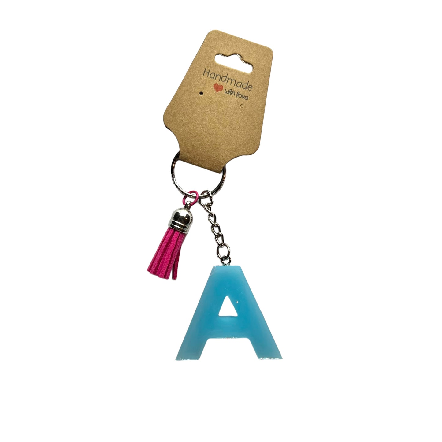 JenDore Blue Letter A Glitter Keychain – Your Initial, Your Style