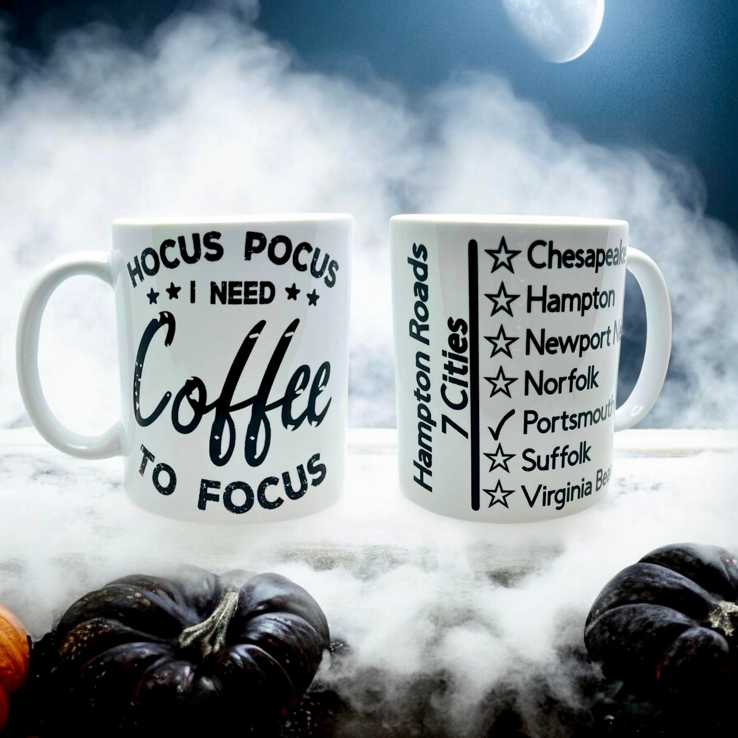 JenDore Hocus Pocus I Need to Focus / Hampton Roads 12 oz. Ceamic Mug