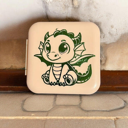 Étui en silicone pour cartouches Nintendo Switch JenDore Green Baby Dragon 12 emplacements pour cartes de jeu rose