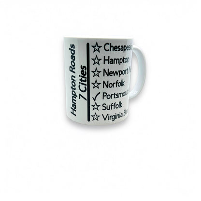 Personalized Hampton Roads/ 7 Cities Checked Ceamic Mug